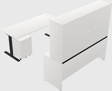 Sit-to-stand u-shaped desk