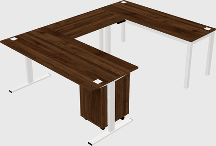 Sit-to-stand u-shaped desk