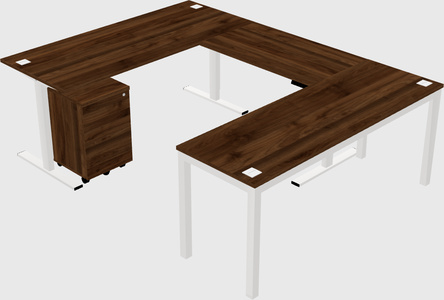 Sit-to-stand u-shaped desk