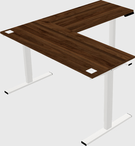 Sit-to-stand l-shaped desk