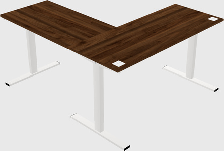 Sit-to-stand l-shaped desk