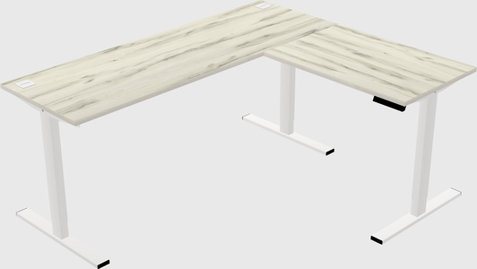 Sit-to-stand l-shaped desk