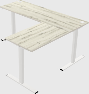 Sit-to-stand l-shaped desk