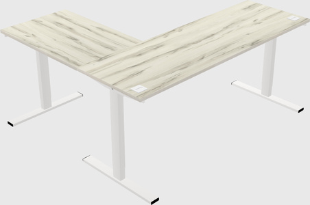 Sit-to-stand l-shaped desk