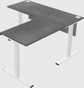 Sit-to-stand l-shaped desk