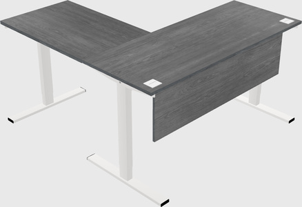 Sit-to-stand l-shaped desk