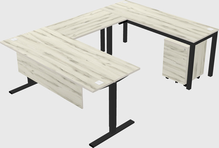 Sit-to-stand u-shaped desk