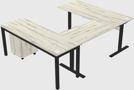 Sit-to-stand u-shaped desk
