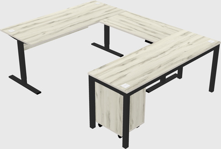 Sit-to-stand u-shaped desk