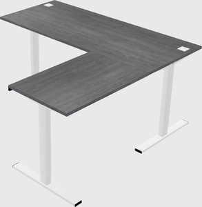 Sit-to-stand l-shaped desk
