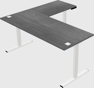 Sit-to-stand l-shaped desk