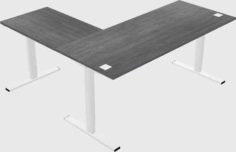 Sit-to-stand l-shaped desk