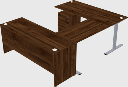 Sit-to-stand u-shaped desk