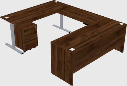 Sit-to-stand u-shaped desk