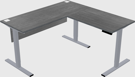 Sit-to-stand l-shaped desk