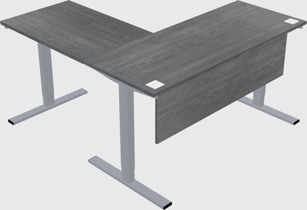 Sit-to-stand l-shaped desk