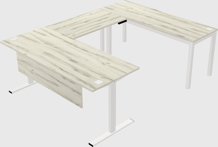 Sit-to-stand u-shaped desk