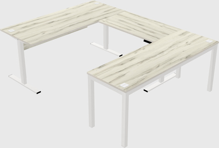 Sit-to-stand u-shaped desk