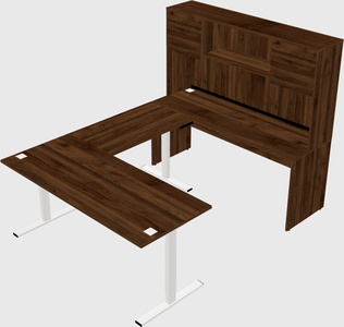 Sit-to-stand u-shaped desk