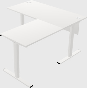 Sit-to-stand l-shaped desk