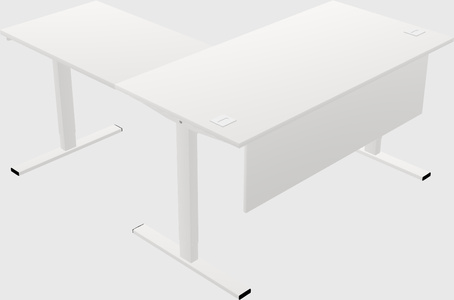 Sit-to-stand l-shaped desk