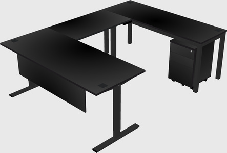 Sit-to-stand u-shaped desk