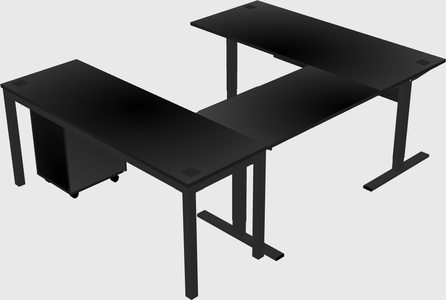 Sit-to-stand u-shaped desk