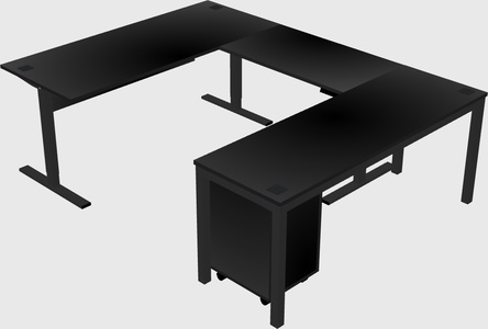 Sit-to-stand u-shaped desk