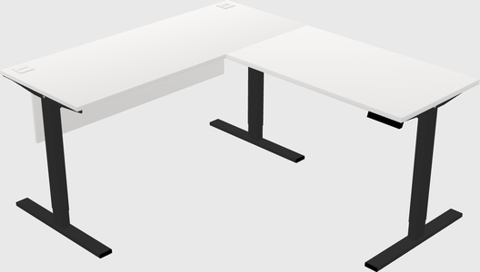 Sit-to-stand l-shaped desk