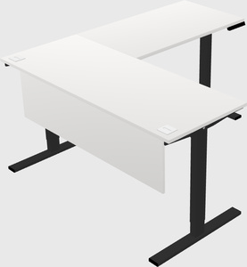 Sit-to-stand l-shaped desk