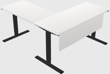 Sit-to-stand l-shaped desk