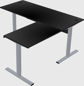 Sit-to-stand l-shaped desk