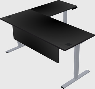 Sit-to-stand l-shaped desk
