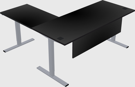 Sit-to-stand l-shaped desk