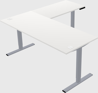 Sit-to-stand l-shaped desk