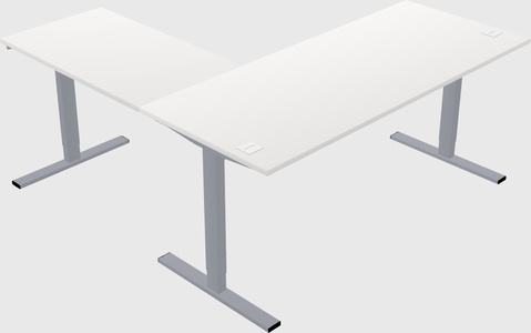 Sit-to-stand l-shaped desk