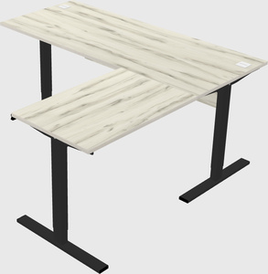 Sit-to-stand l-shaped desk