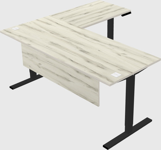 Sit-to-stand l-shaped desk