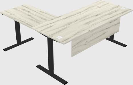 Sit-to-stand l-shaped desk