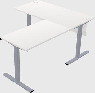 Sit-to-stand l-shaped desk