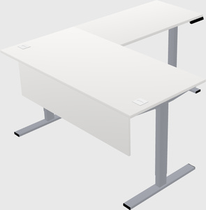 Sit-to-stand l-shaped desk