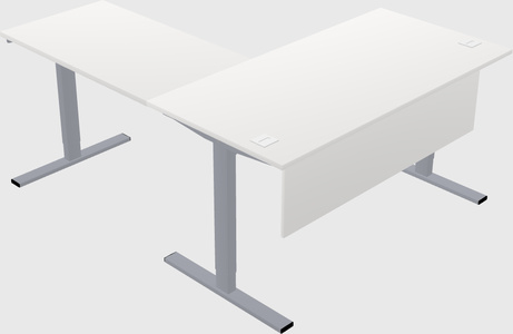Sit-to-stand l-shaped desk