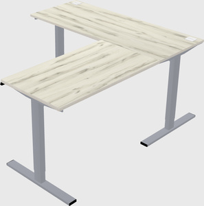 Sit-to-stand l-shaped desk