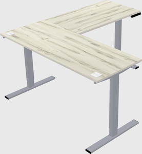 Sit-to-stand l-shaped desk