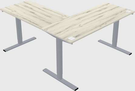 Sit-to-stand l-shaped desk