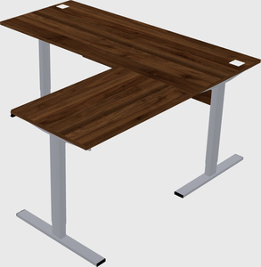 Sit-to-stand l-shaped desk
