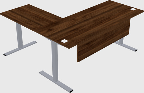 Sit-to-stand l-shaped desk