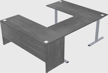 Sit-to-stand u-shaped desk