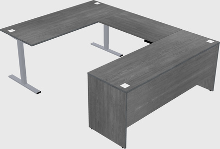Sit-to-stand u-shaped desk