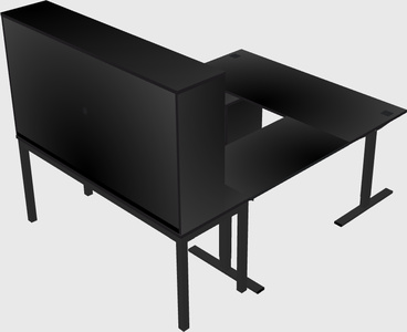 Sit-to-stand u-shaped desk